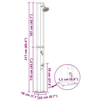 Produktbild för Solardusch med duschhuvud och kran 40 l PVC, ABS, Zinklegering