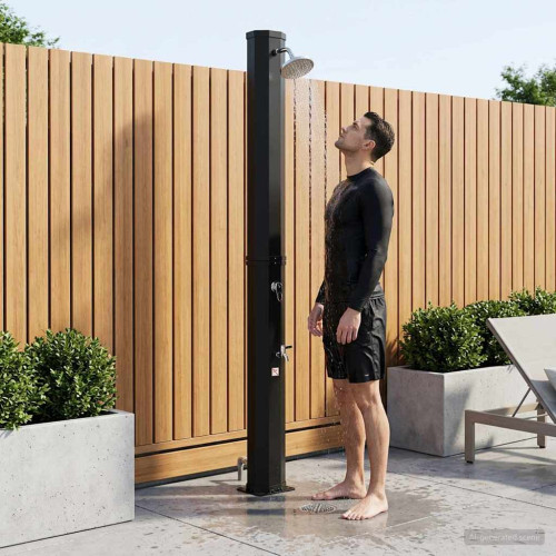 vidaXL Solardusch med duschhuvud och kran 40 l PVC, ABS, Zinklegering