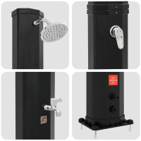 Produktbild för Solardusch med duschhuvud och kran 40 l PVC, ABS, Zinklegering