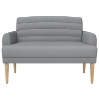 Produktbild för Loveseat med knapprapport Ljusgrå 116 x 67 x 80 cm Tyg