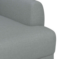 Produktbild för Loveseat med knapprapport Ljusgrå 116 x 67 x 80 cm Tyg