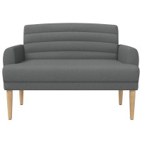 Produktbild för Loveseat med knapprapport Mörkgrå 116 x 67 x 80 cm Tyg