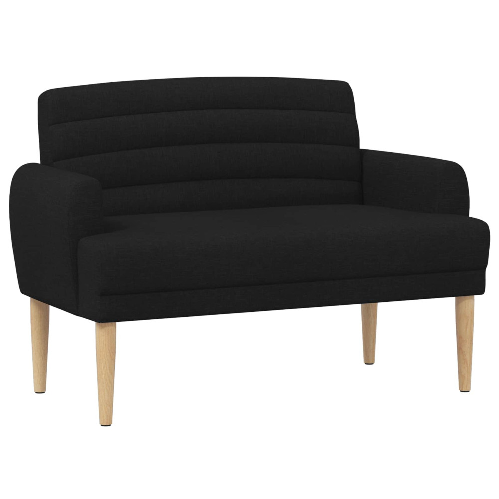 Produktbild för Loveseat med knapprapport Svart 116 x 67 x 80 cm Tyg