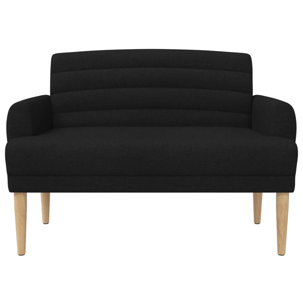 Produktbild för Loveseat med knapprapport Svart 116 x 67 x 80 cm Tyg