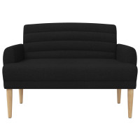 Produktbild för Loveseat med knapprapport Svart 116 x 67 x 80 cm Tyg