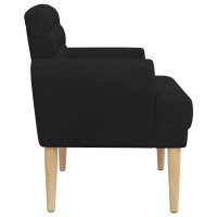 Produktbild för Loveseat med knapprapport Svart 116 x 67 x 80 cm Tyg
