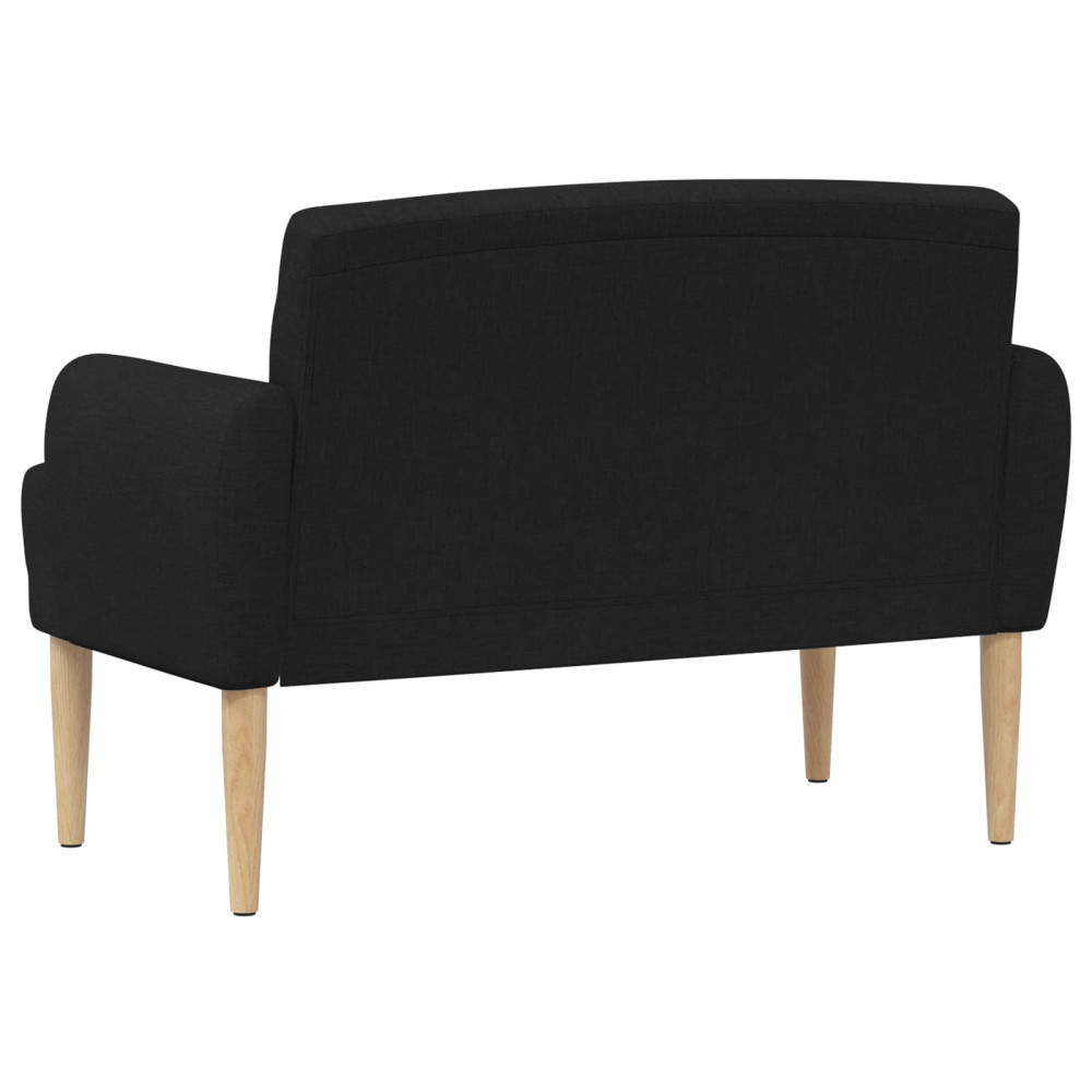 Produktbild för Loveseat med knapprapport Svart 116 x 67 x 80 cm Tyg