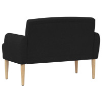 Produktbild för Loveseat med knapprapport Svart 116 x 67 x 80 cm Tyg