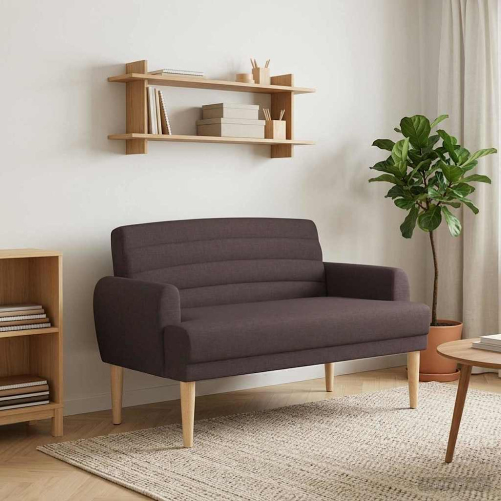 Produktbild för Loveseat med knapprapport Mörkbrun 116 x 67 x 80 cm Tyg