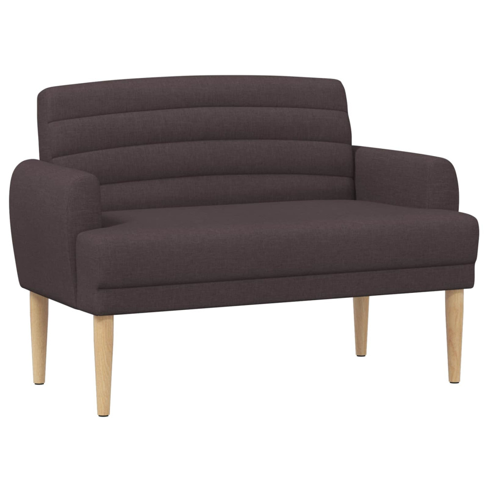 Produktbild för Loveseat med knapprapport Mörkbrun 116 x 67 x 80 cm Tyg