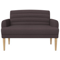 Produktbild för Loveseat med knapprapport Mörkbrun 116 x 67 x 80 cm Tyg