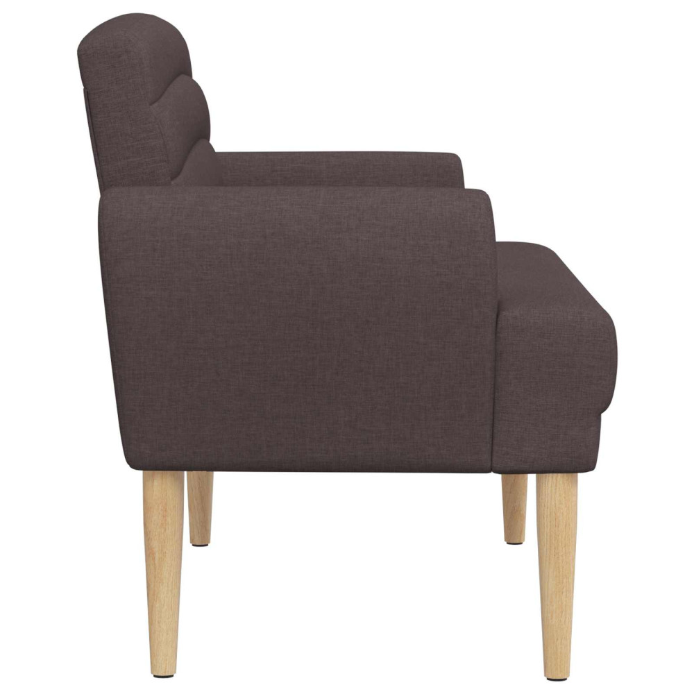 Produktbild för Loveseat med knapprapport Mörkbrun 116 x 67 x 80 cm Tyg