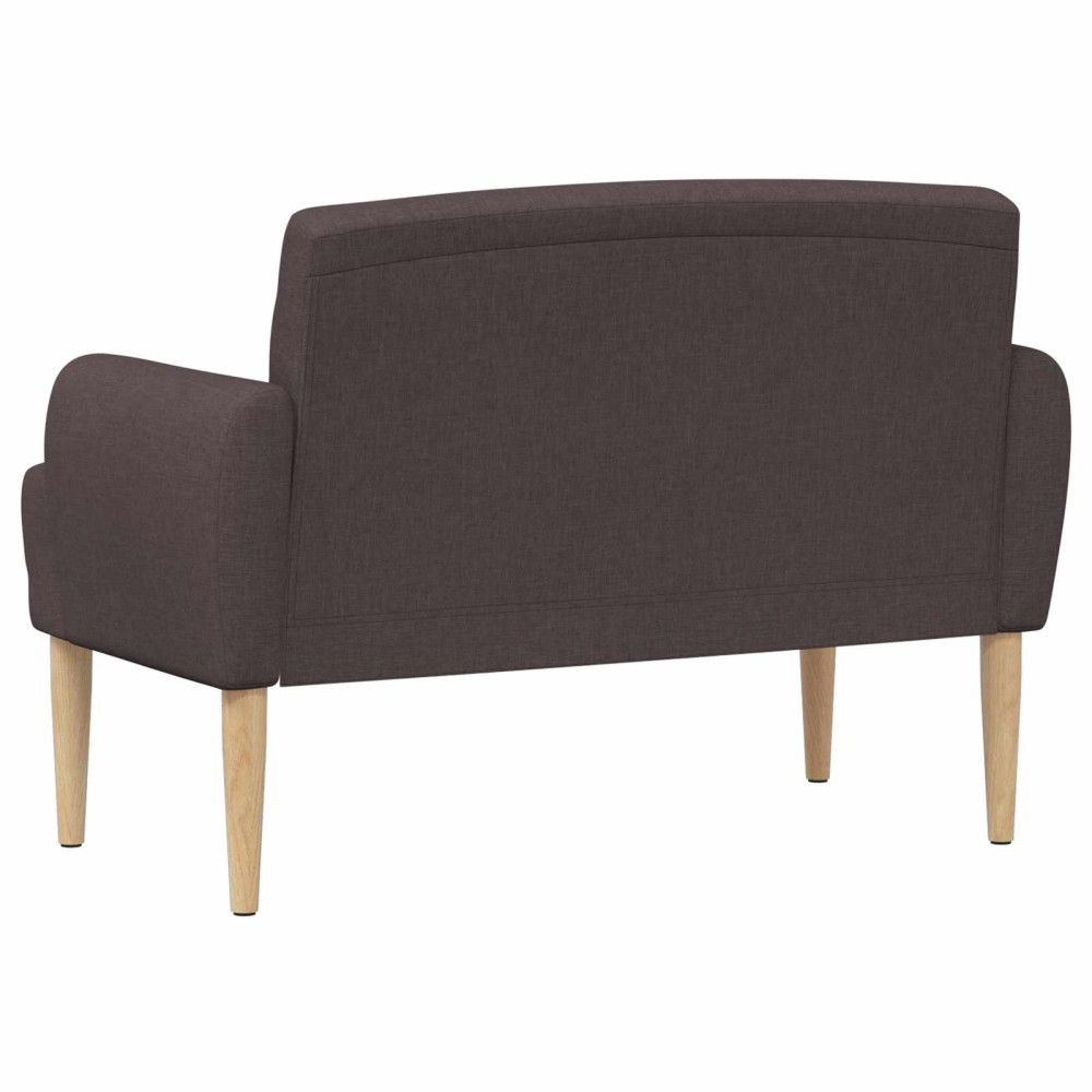 Produktbild för Loveseat med knapprapport Mörkbrun 116 x 67 x 80 cm Tyg