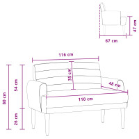 Produktbild för Loveseat med knapprapport Mörkbrun 116 x 67 x 80 cm Tyg