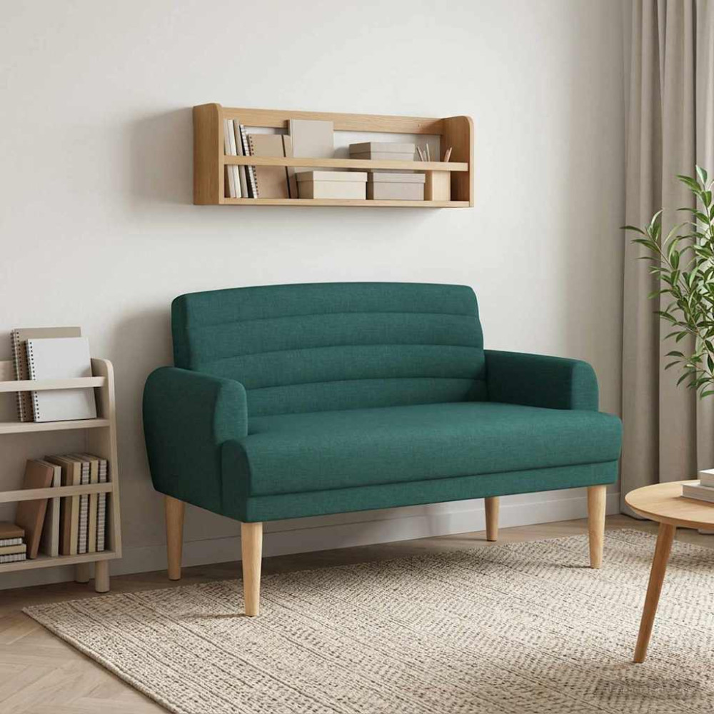 Produktbild för Loveseat med knapprapport Mörkgrön 116 x 67 x 80 cm Tyg