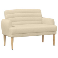 Produktbild för Loveseat med knapprapport Gräddvit 116 x 67 x 80 cm Tyg