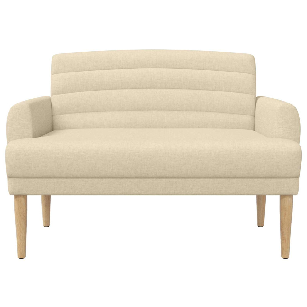 Produktbild för Loveseat med knapprapport Gräddvit 116 x 67 x 80 cm Tyg