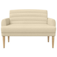Produktbild för Loveseat med knapprapport Gräddvit 116 x 67 x 80 cm Tyg