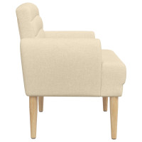 Produktbild för Loveseat med knapprapport Gräddvit 116 x 67 x 80 cm Tyg