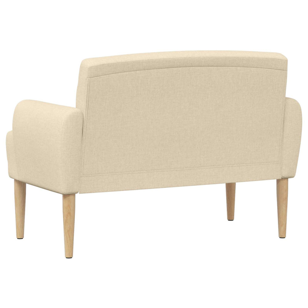 Produktbild för Loveseat med knapprapport Gräddvit 116 x 67 x 80 cm Tyg