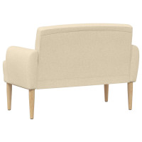 Produktbild för Loveseat med knapprapport Gräddvit 116 x 67 x 80 cm Tyg