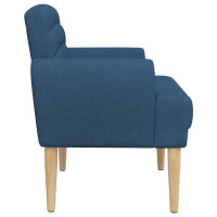 Produktbild för Loveseat med knapprapport Blå 116 x 67 x 80 cm Tyg