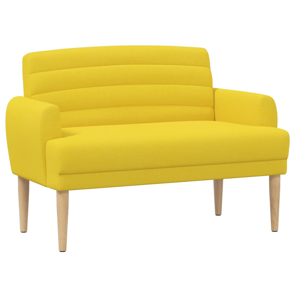 Produktbild för Loveseat med knapprapport Ljus Gul 116 x 67 x 80 cm Tyg