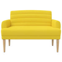 Produktbild för Loveseat med knapprapport Ljus Gul 116 x 67 x 80 cm Tyg