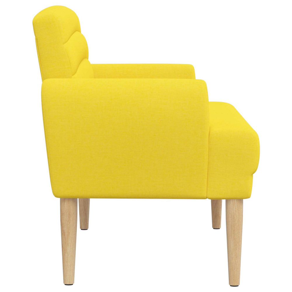 Produktbild för Loveseat med knapprapport Ljus Gul 116 x 67 x 80 cm Tyg