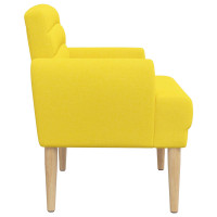 Produktbild för Loveseat med knapprapport Ljus Gul 116 x 67 x 80 cm Tyg