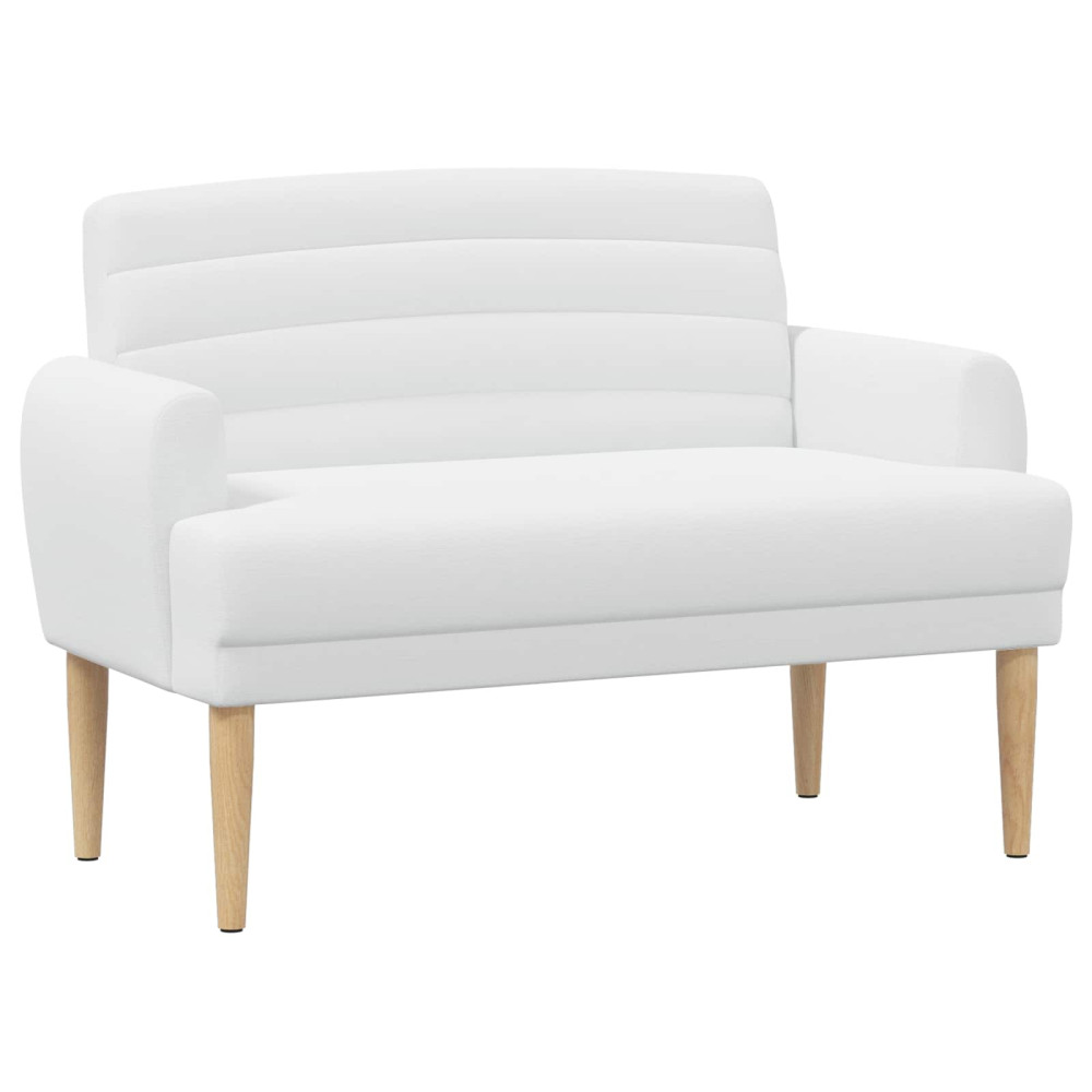 Produktbild för Loveseat med knapprapport Vit 116 x 67 x 80 cm Tyg