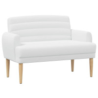 Produktbild för Loveseat med knapprapport Vit 116 x 67 x 80 cm Tyg
