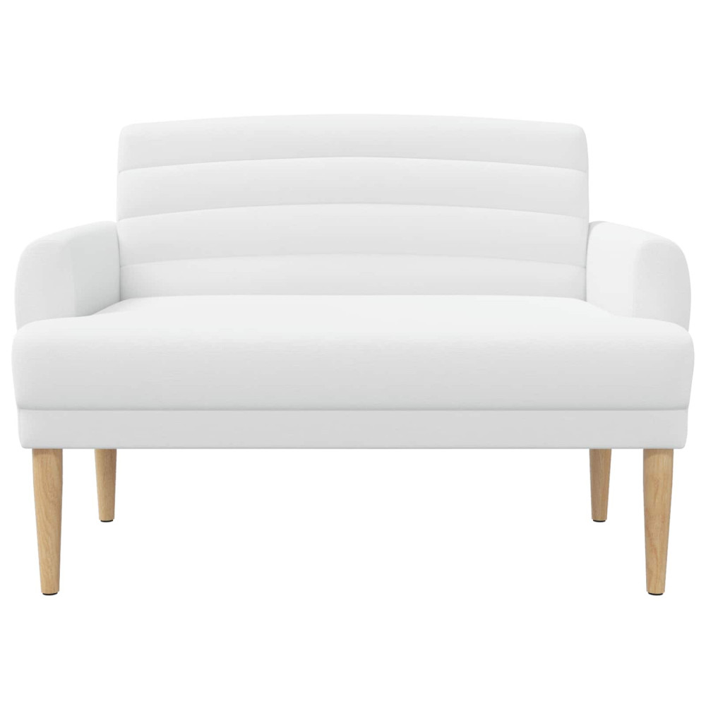 Produktbild för Loveseat med knapprapport Vit 116 x 67 x 80 cm Tyg
