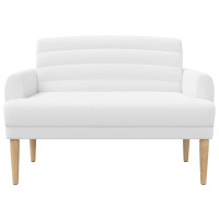 Produktbild för Loveseat med knapprapport Vit 116 x 67 x 80 cm Tyg