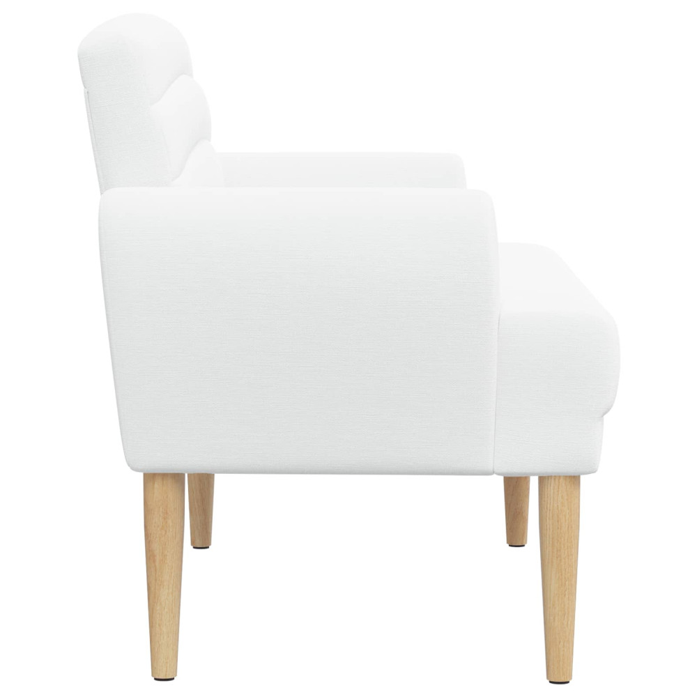 Produktbild för Loveseat med knapprapport Vit 116 x 67 x 80 cm Tyg