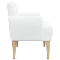Produktbild för Loveseat med knapprapport Vit 116 x 67 x 80 cm Tyg