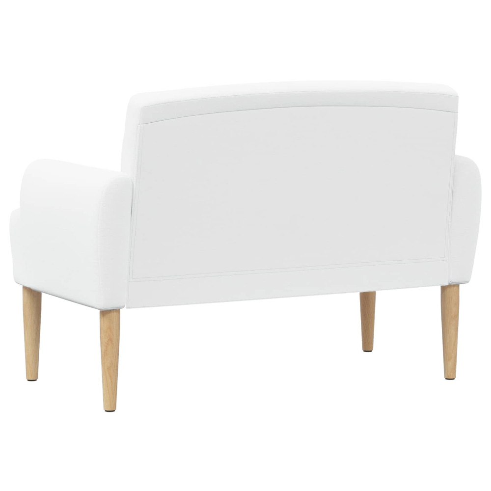 Produktbild för Loveseat med knapprapport Vit 116 x 67 x 80 cm Tyg