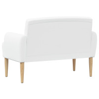 Produktbild för Loveseat med knapprapport Vit 116 x 67 x 80 cm Tyg