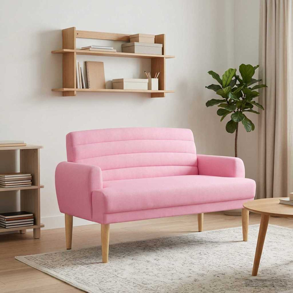 Produktbild för Loveseat med knapprapport Rosa 116 x 67 x 80 cm Tyg