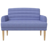 Produktbild för Loveseat med knapprapport Jeansblå 116 x 67 x 80 cm Tyg