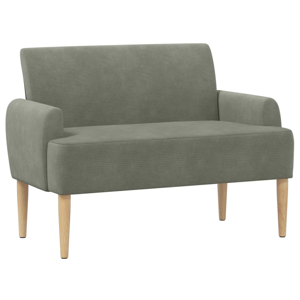 Produktbild för Loveseat med knapprapport Ljusgrå 116 x 67 x 81 cm Kordread tyg