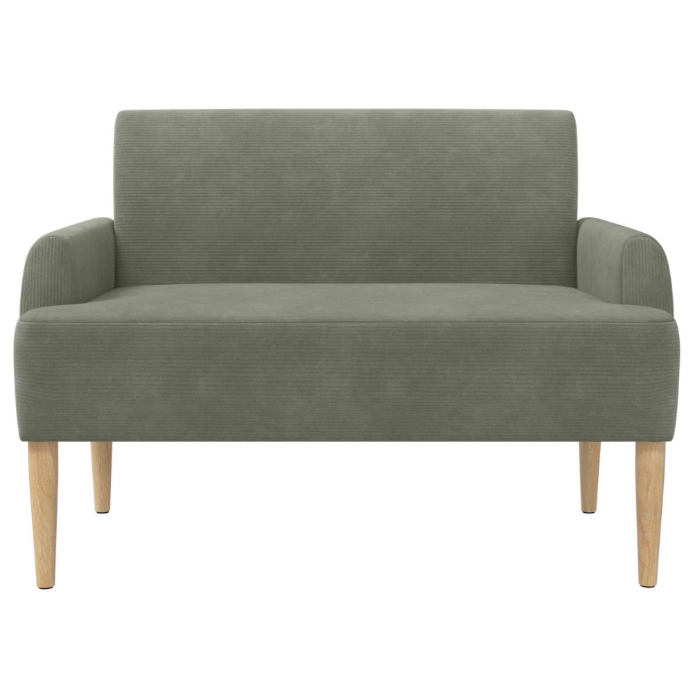Produktbild för Loveseat med knapprapport Ljusgrå 116 x 67 x 81 cm Kordread tyg
