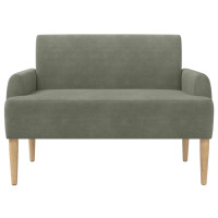 Produktbild för Loveseat med knapprapport Ljusgrå 116 x 67 x 81 cm Kordread tyg