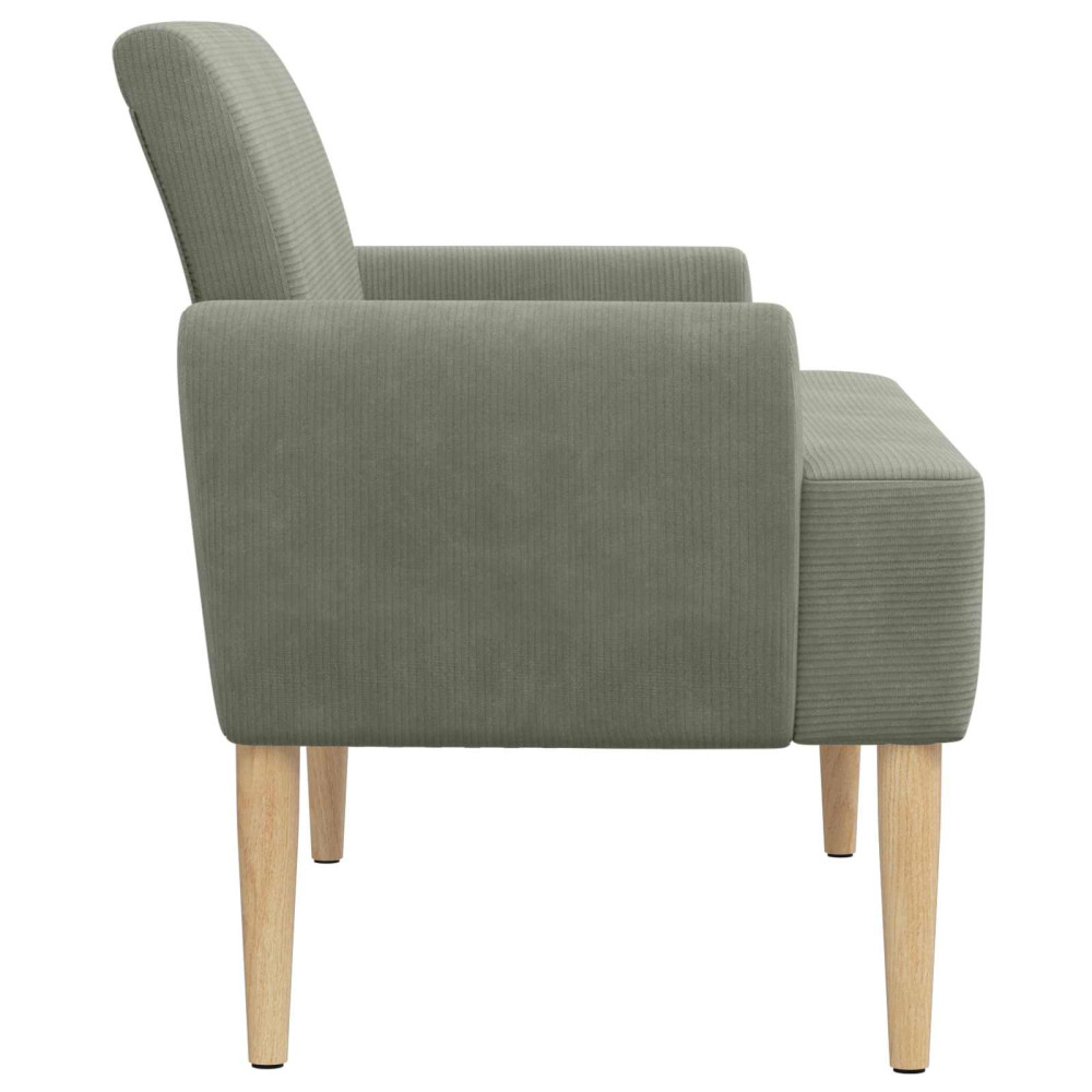 Produktbild för Loveseat med knapprapport Ljusgrå 116 x 67 x 81 cm Kordread tyg