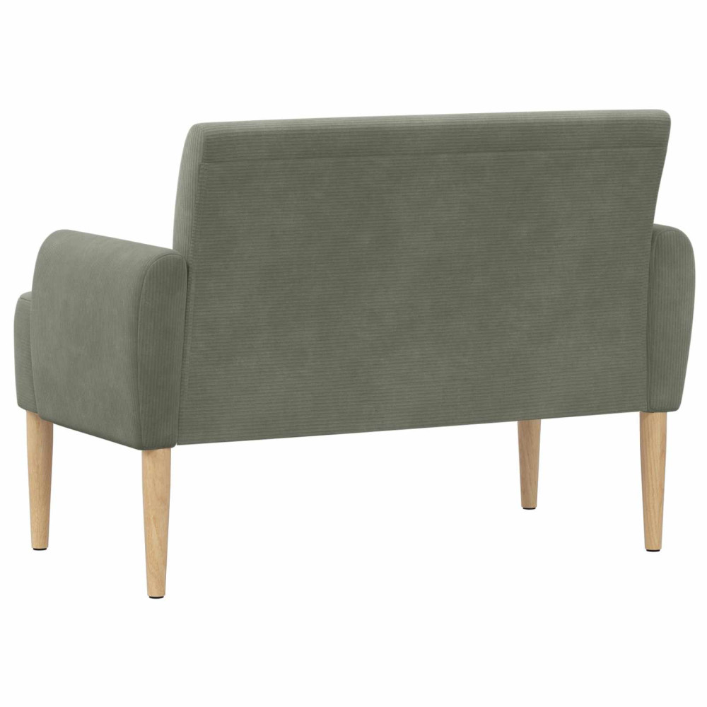 Produktbild för Loveseat med knapprapport Ljusgrå 116 x 67 x 81 cm Kordread tyg