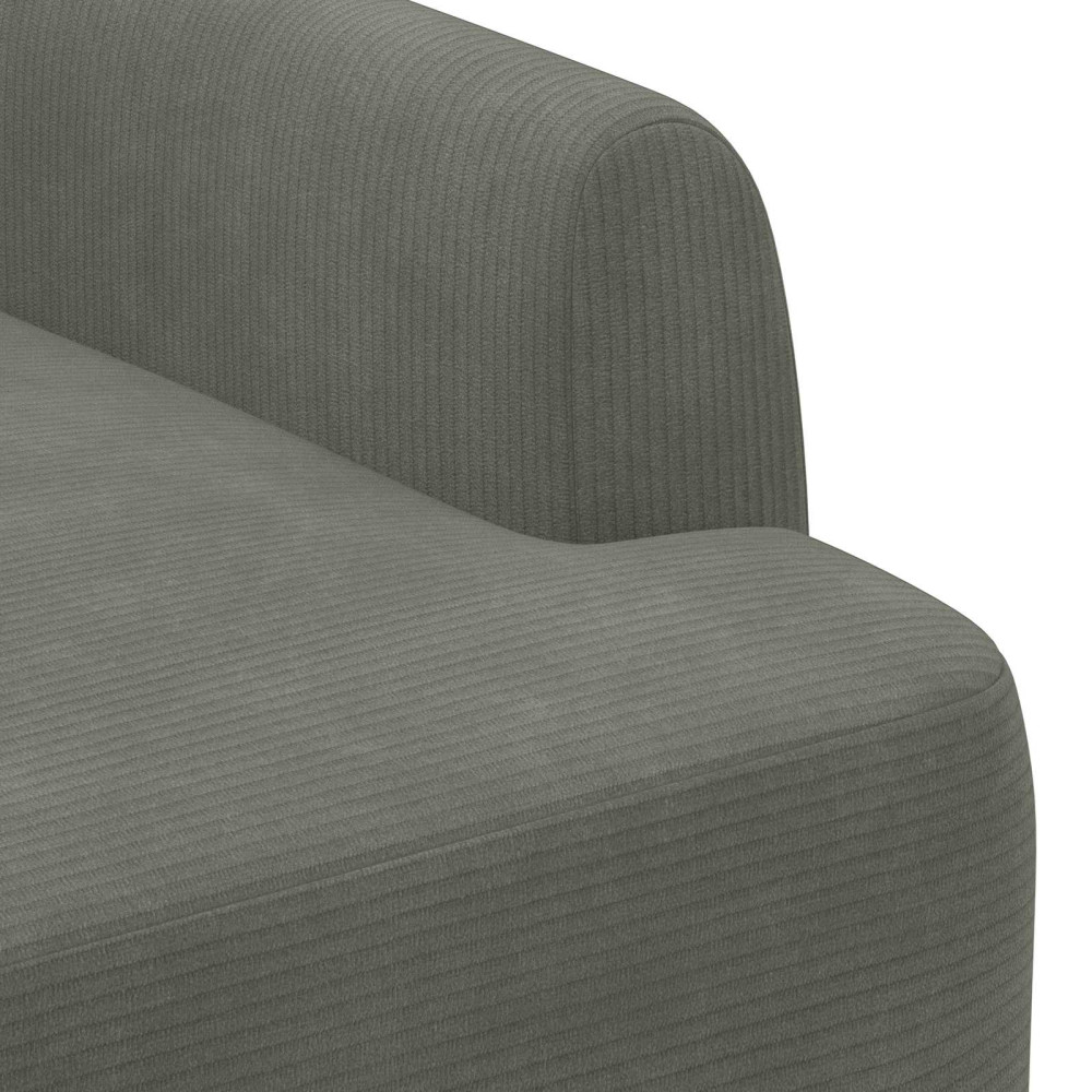 Produktbild för Loveseat med knapprapport Ljusgrå 116 x 67 x 81 cm Kordread tyg