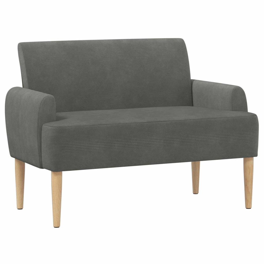 Produktbild för Loveseat med knapprapport Mörkgrå 116 x 67 x 81 cm Kordread tyg