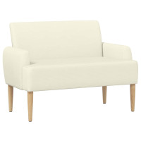 Produktbild för Loveseat med knapprapport Gräddvit 116 x 67 x 81 cm
