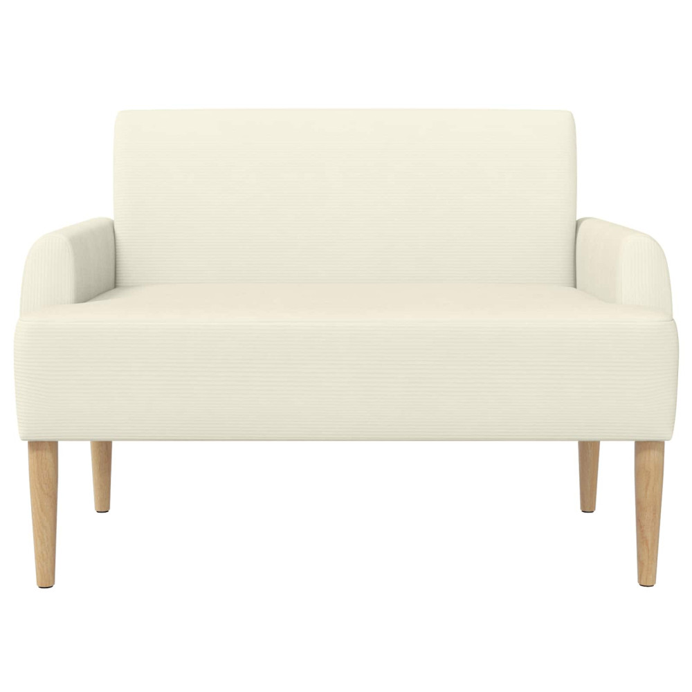 Produktbild för Loveseat med knapprapport Gräddvit 116 x 67 x 81 cm