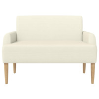 Produktbild för Loveseat med knapprapport Gräddvit 116 x 67 x 81 cm